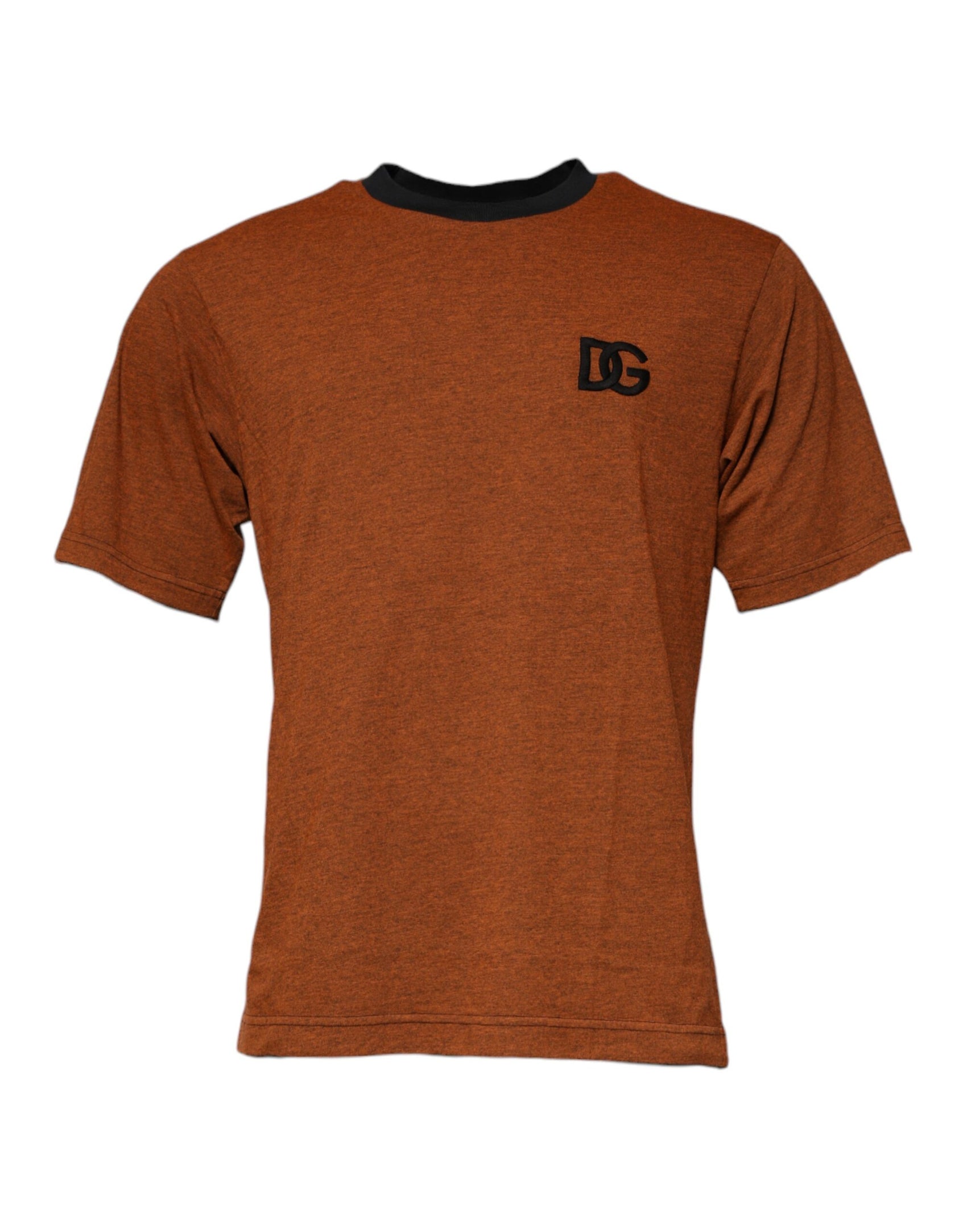 Braunes T-Shirt aus Polyester mit Rundhalsausschnitt und DG-Logo