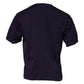 Lilafarbenes T-Shirt aus Baumwolle mit Rundhalsausschnitt und DG-Logo