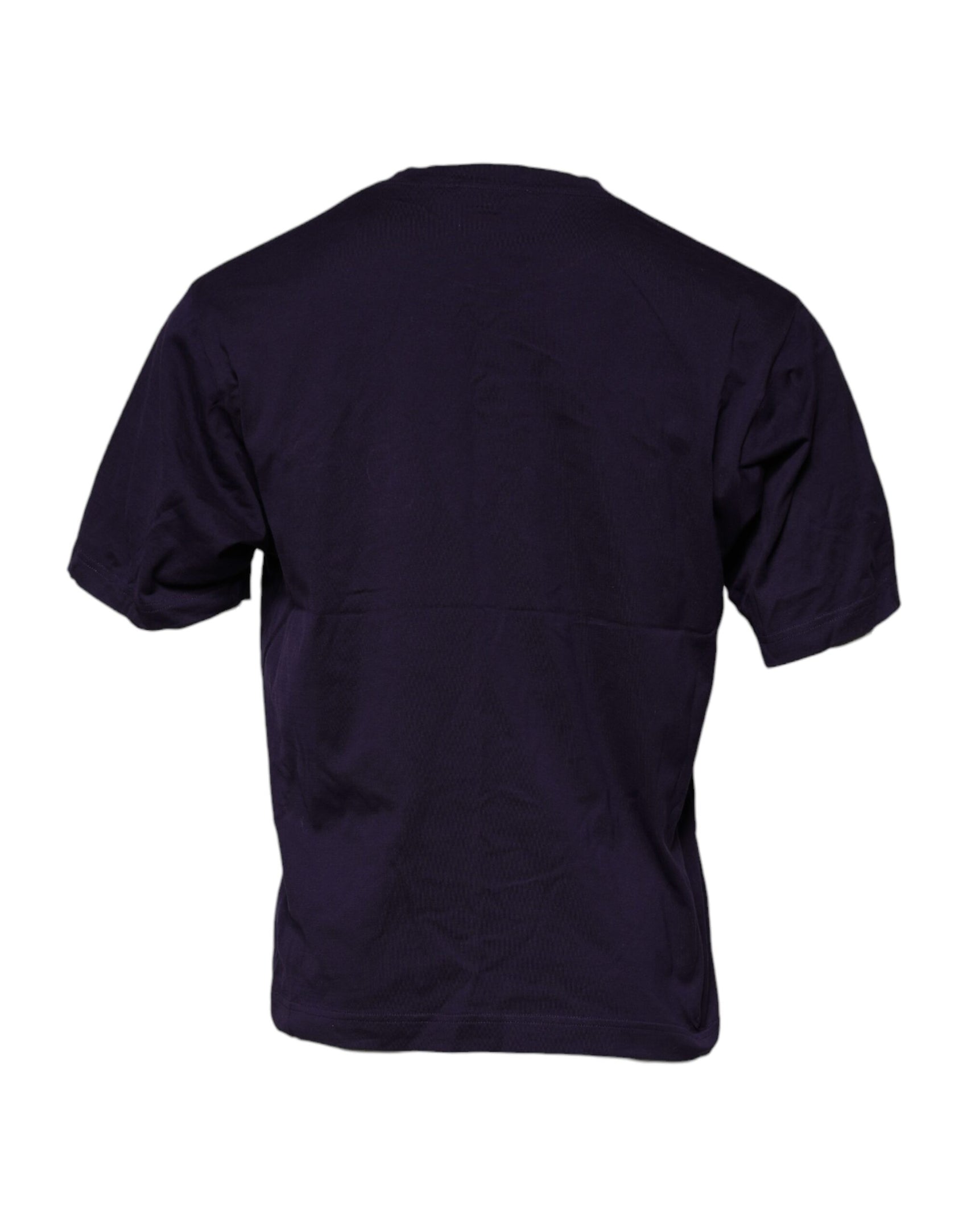 Lilafarbenes T-Shirt aus Baumwolle mit Rundhalsausschnitt und DG-Logo