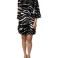 Schwarz-weißes Zebra-A-Linien-Etui-Minikleid