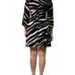 Schwarz-weißes Zebra-A-Linien-Etui-Minikleid