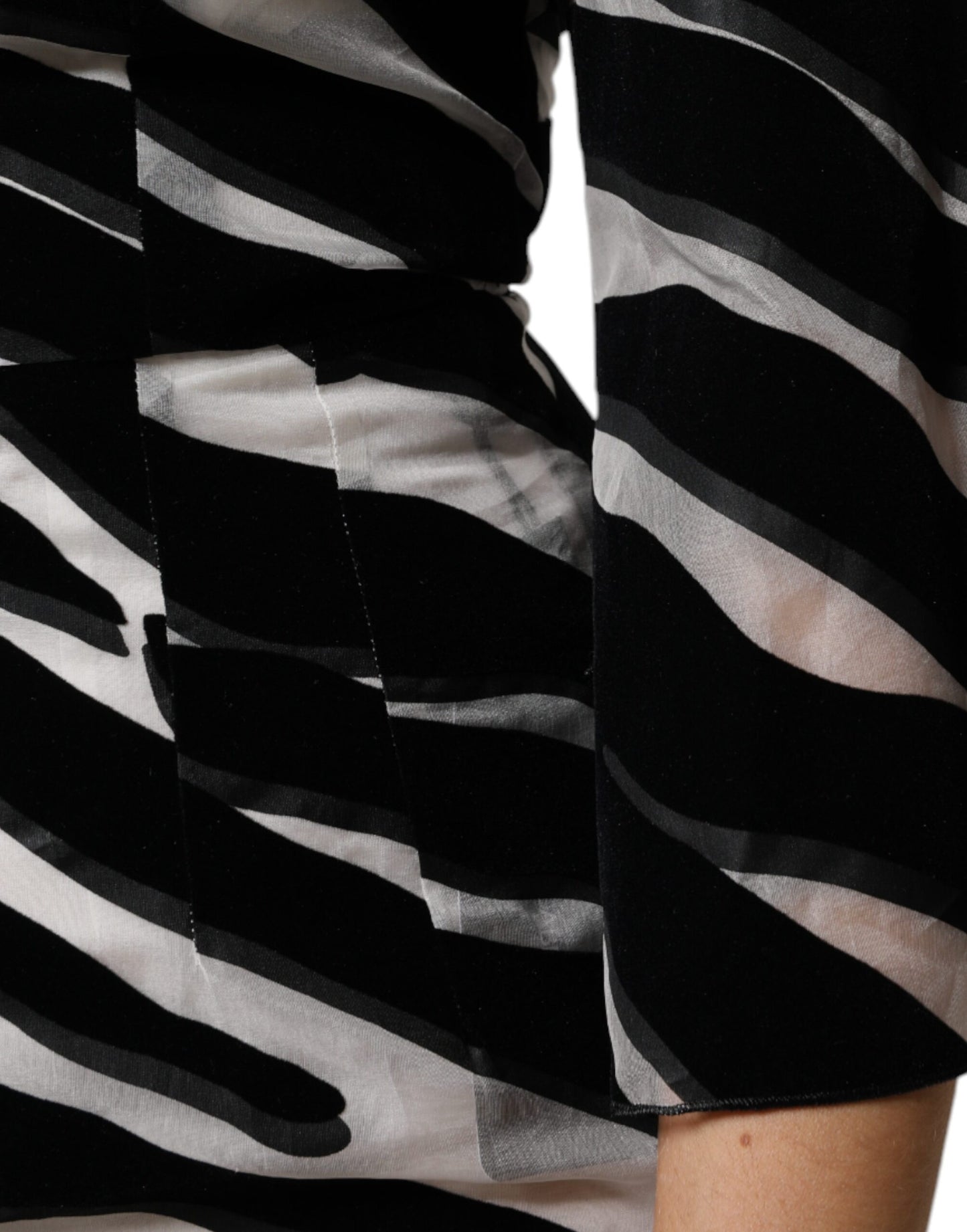 Schwarz-weißes Zebra-A-Linien-Etui-Minikleid