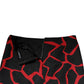 Black Red Abstract Mid Waist A-line Mini Skirt