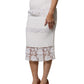 White Floral Lace High Waist Pencil Cut Skirt