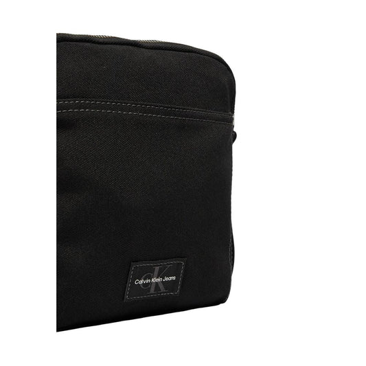 Black Recycled Polyester Messenger Bag