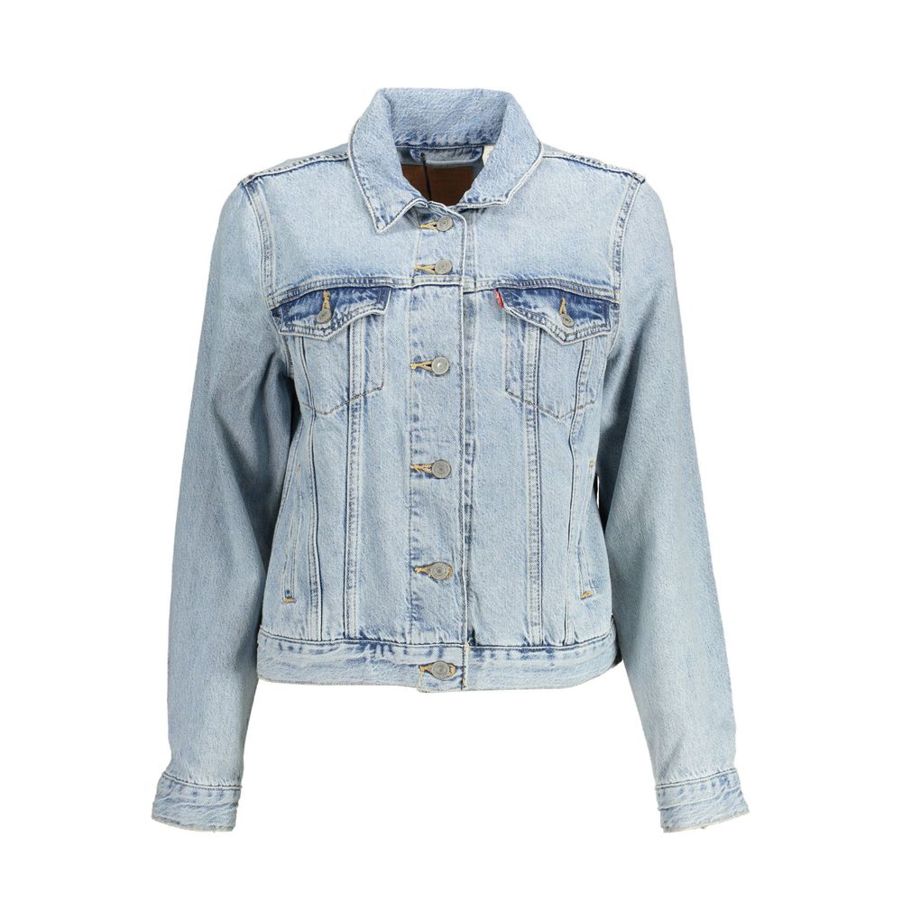 Light Blue Cotton Women Jacket