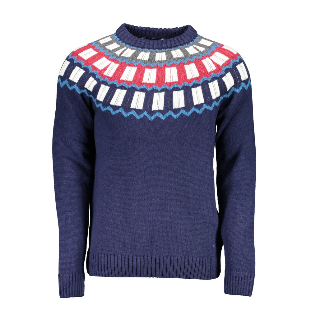 Blue Wool Men Sweater