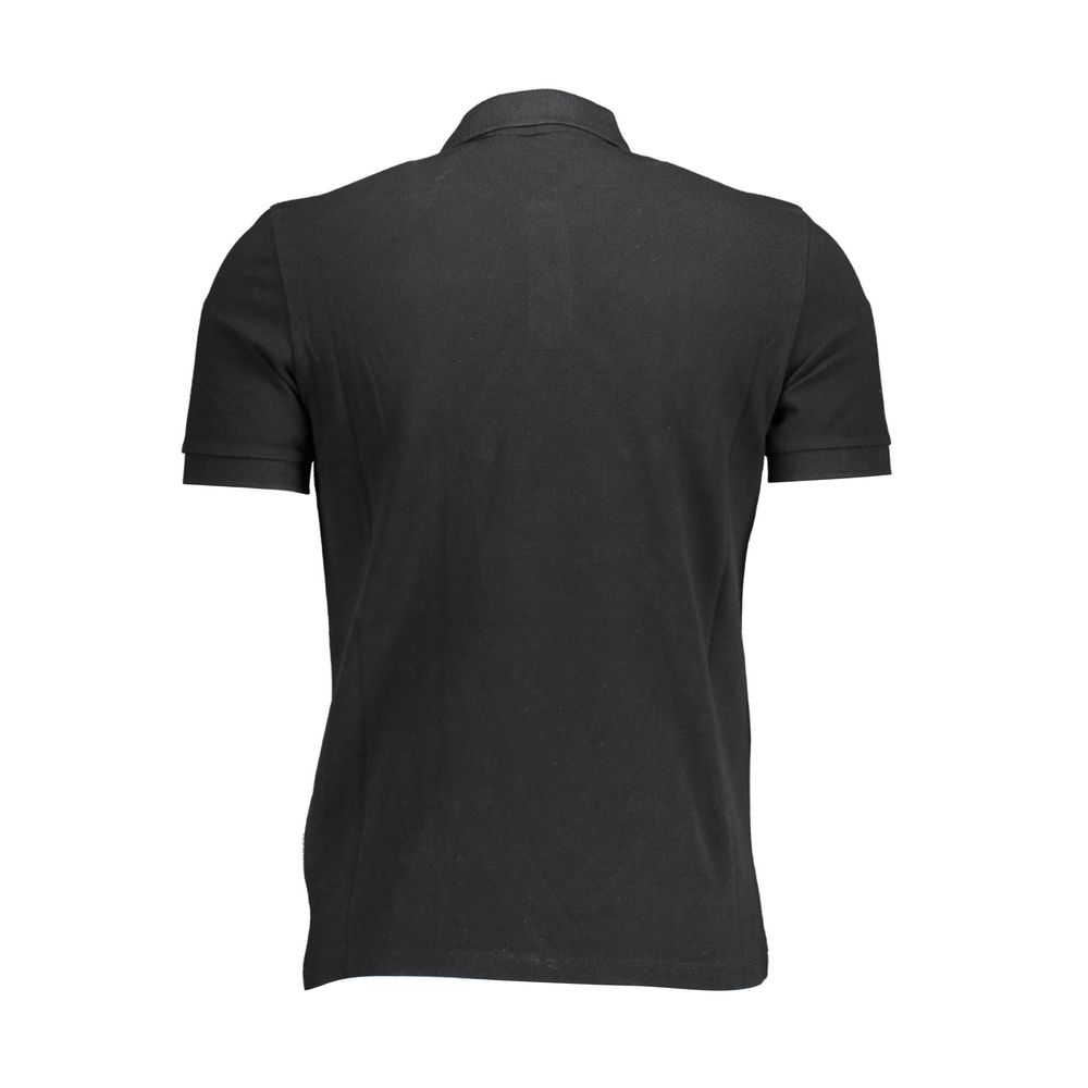 Black Cotton Men Polo Shirt