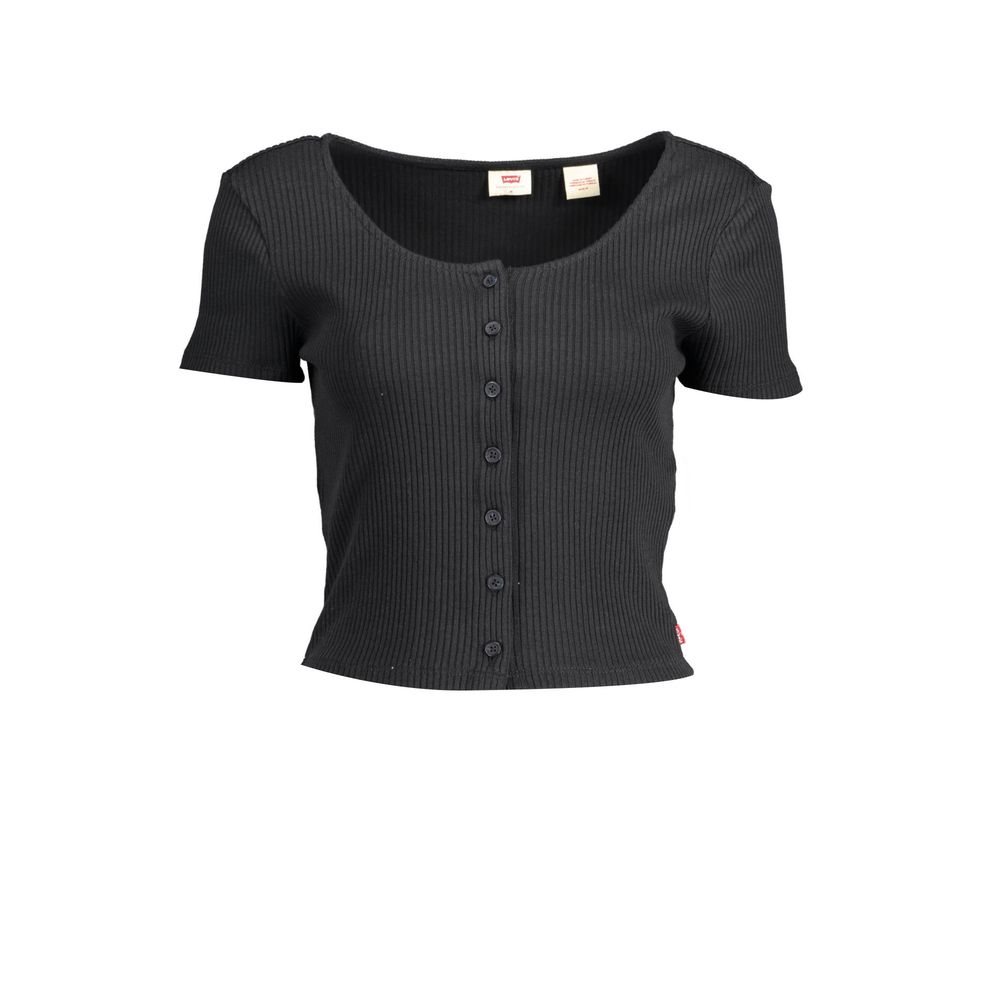 Top da donna in cotone nero