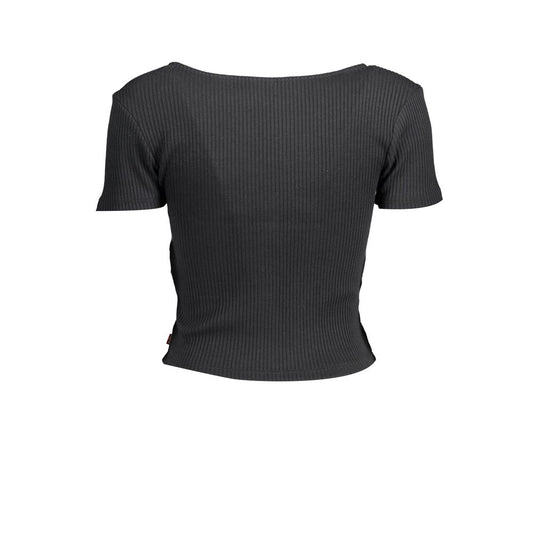 Top da donna in cotone nero