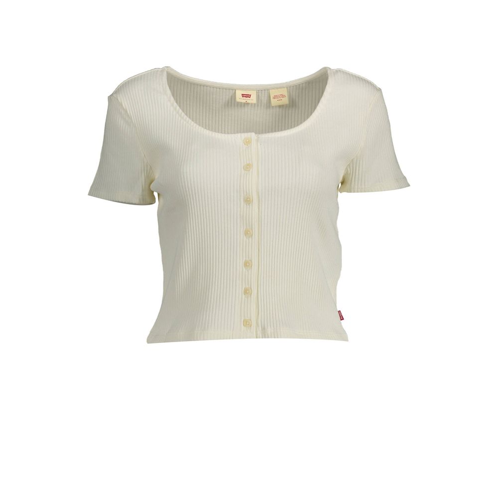 Top da donna in cotone bianco