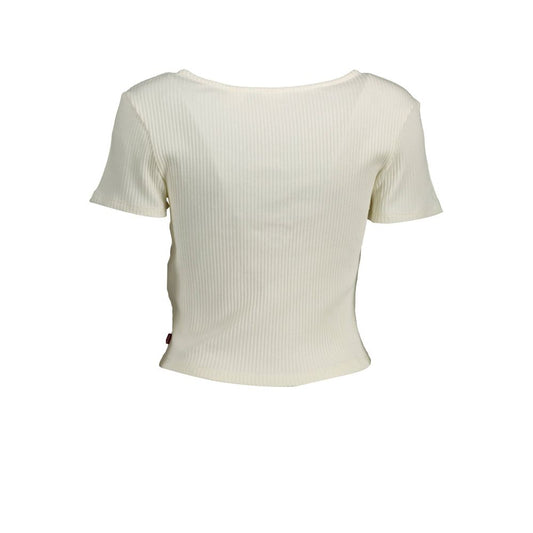 Top da donna in cotone bianco