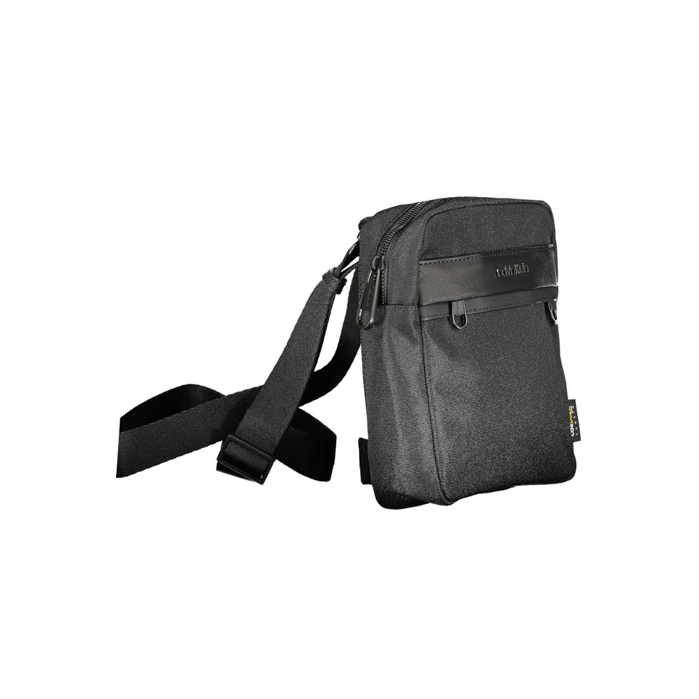 Black Polyester Men Shoulder Bag