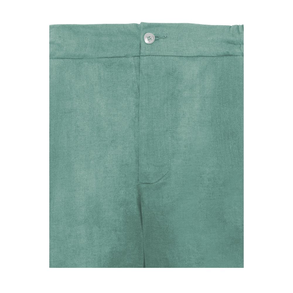 Grüne Leinenshorts