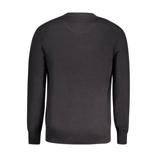 Black Cotton Men Sweater