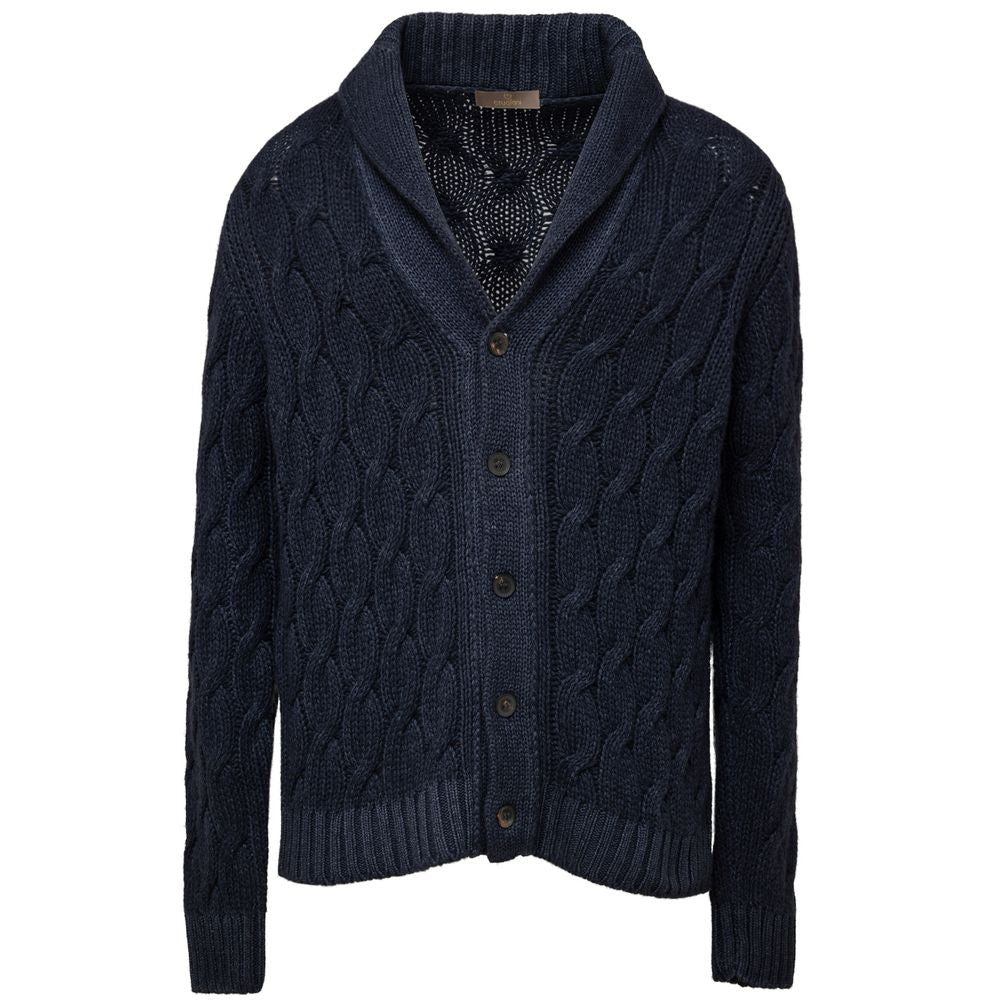 Blauer Kaschmir-Cardigan