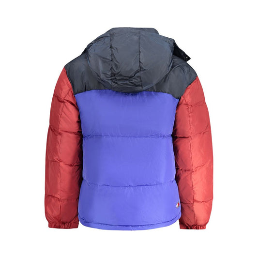 Blue Polyester Men Jacket