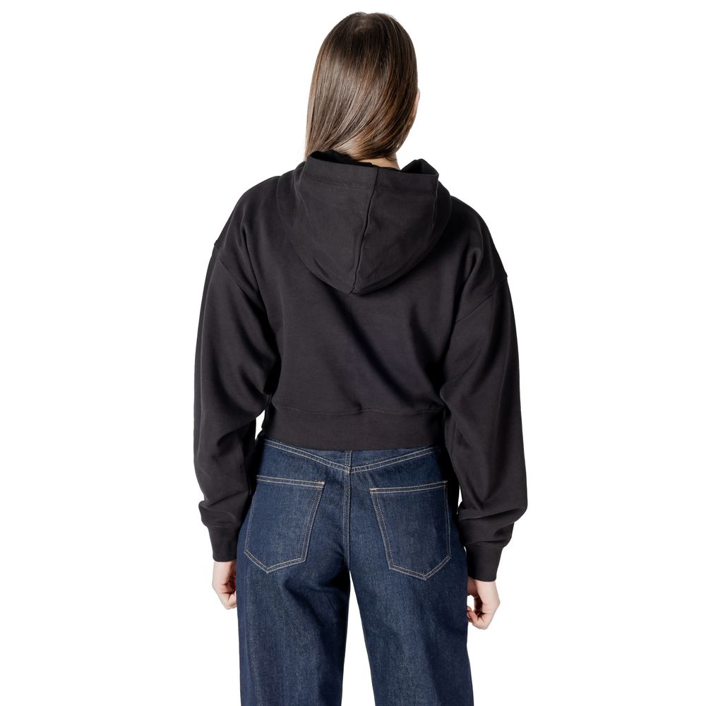 Schwarzer Baumwollpullover