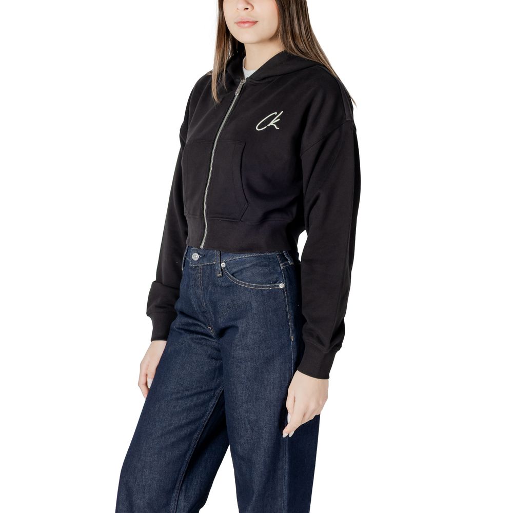Schwarzer Baumwollpullover