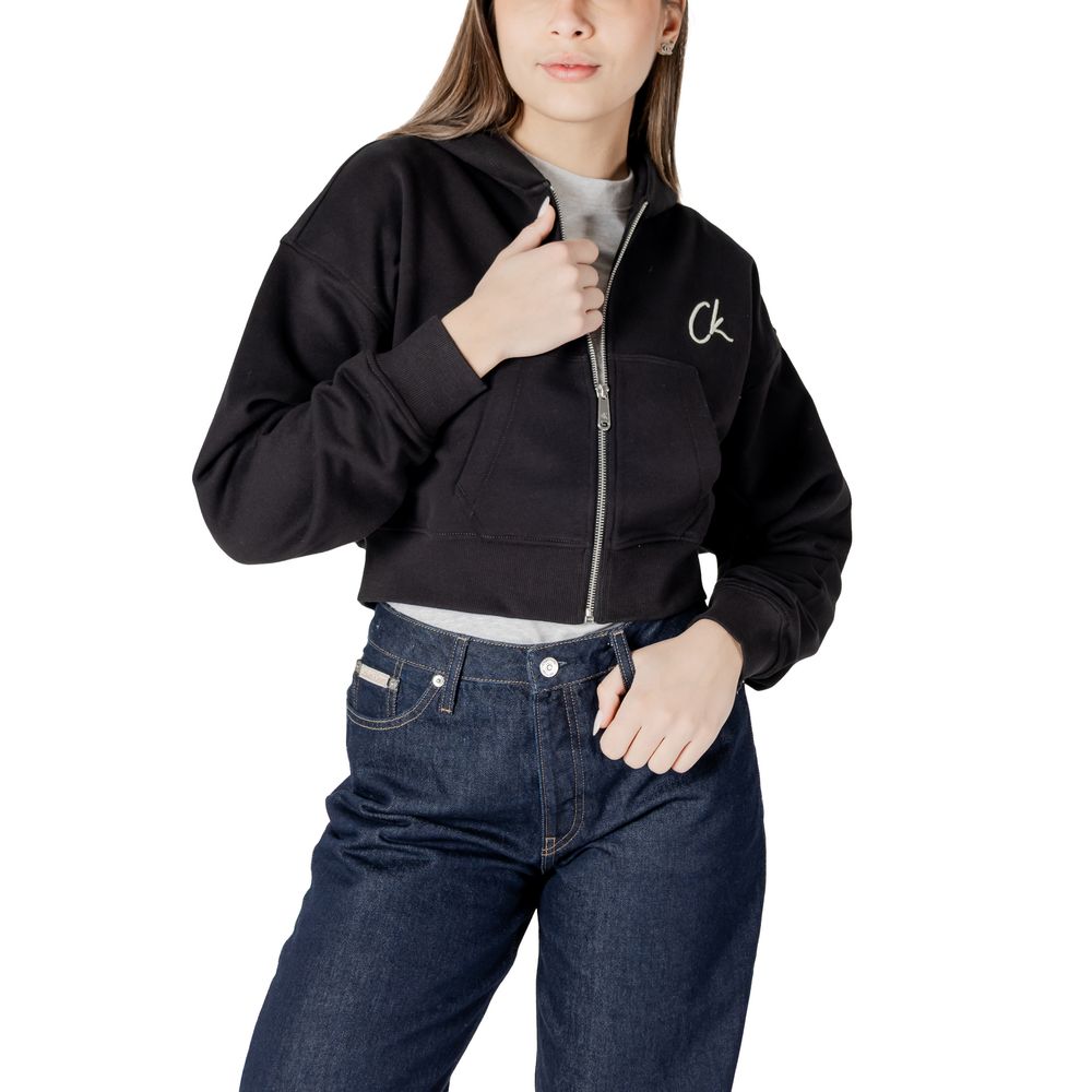Schwarzer Baumwollpullover