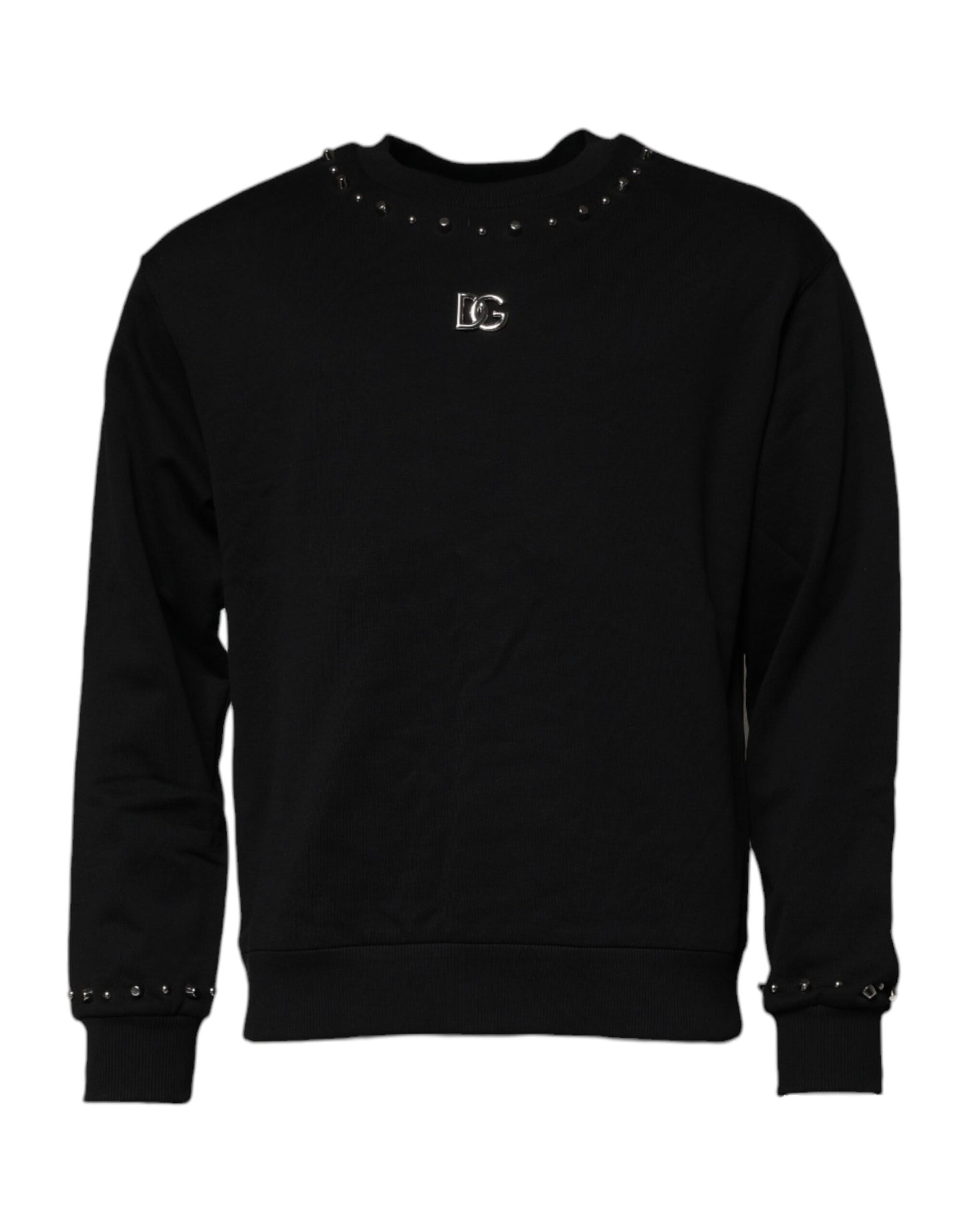 Schwarzes Sweatshirt mit Logo und Nieten