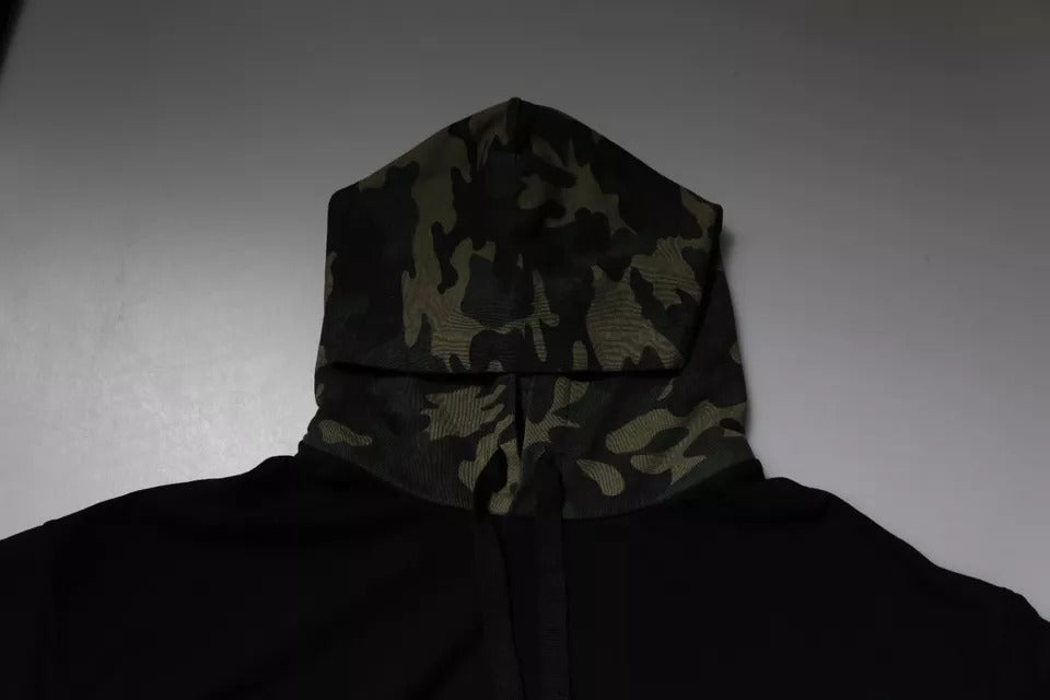 Schwarzer Camouflage Kapuzenpullover