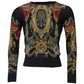 Dolce & Gabbana Black Heraldic DG Silk Round Neck Pullover Sweater