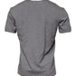 T-shirt da uomo in cotone con stampa logo grigio e scollo rotondo