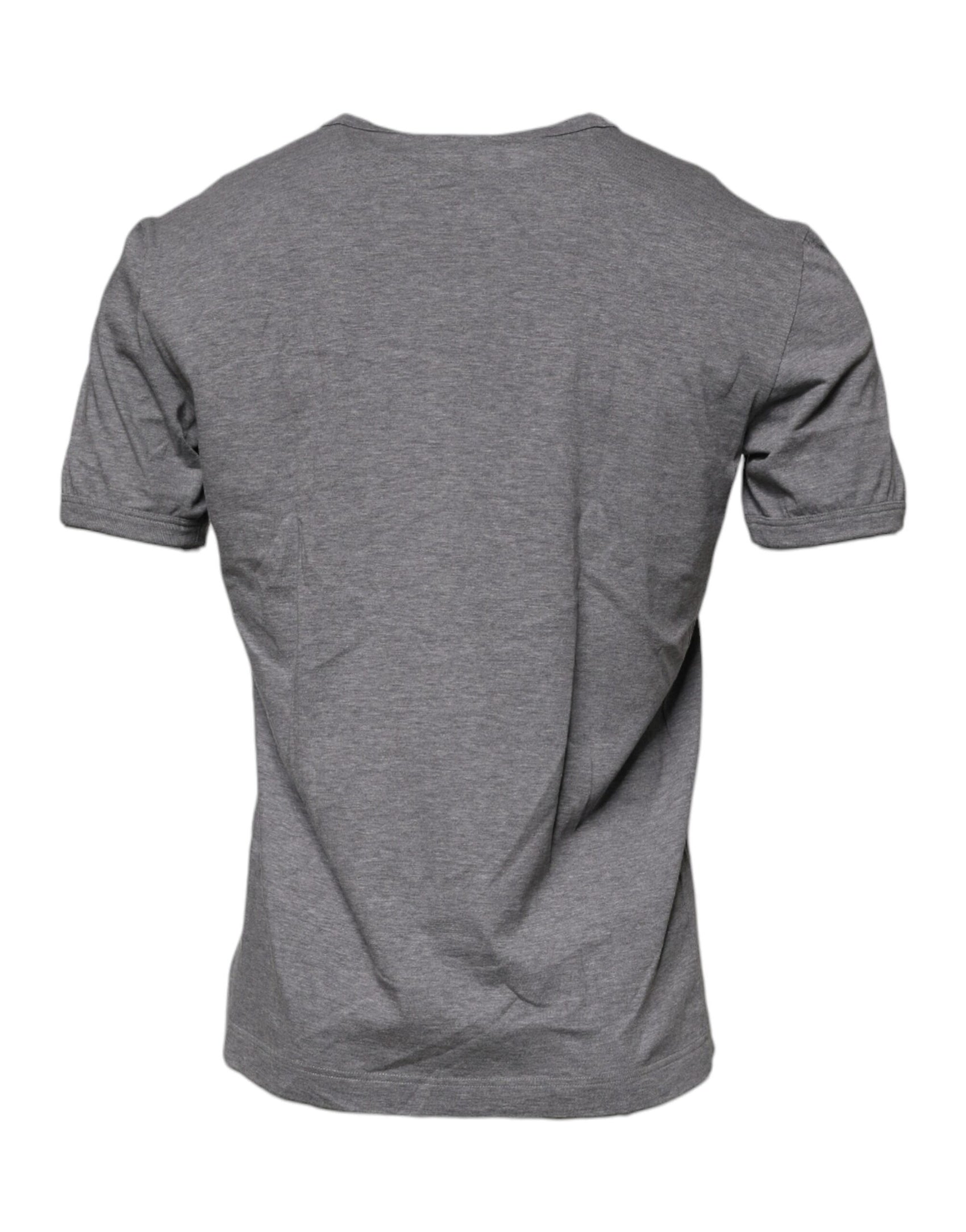 Graues Herren-T-Shirt aus Baumwolle mit Rundhalsausschnitt und Logo-Print