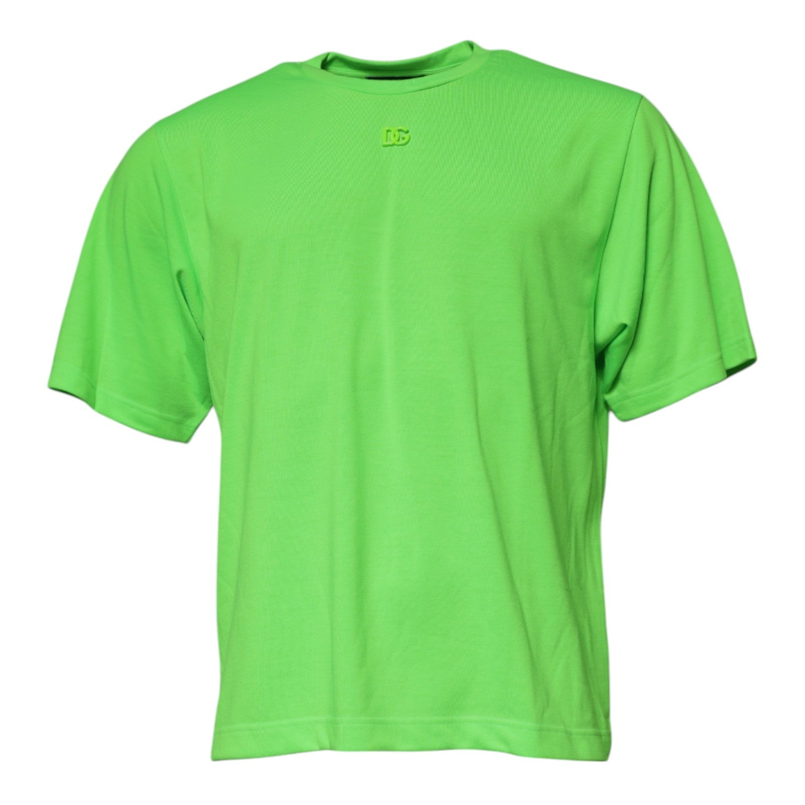 Grünes T-Shirt aus Polyester mit Rundhalsausschnitt und Logo