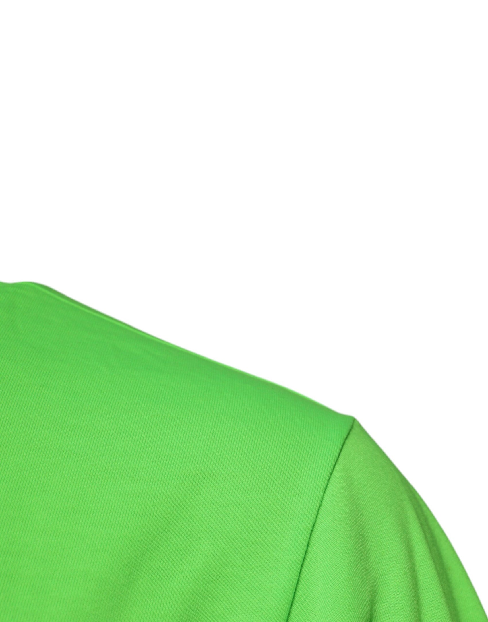 Grünes T-Shirt aus Polyester mit Rundhalsausschnitt und Logo