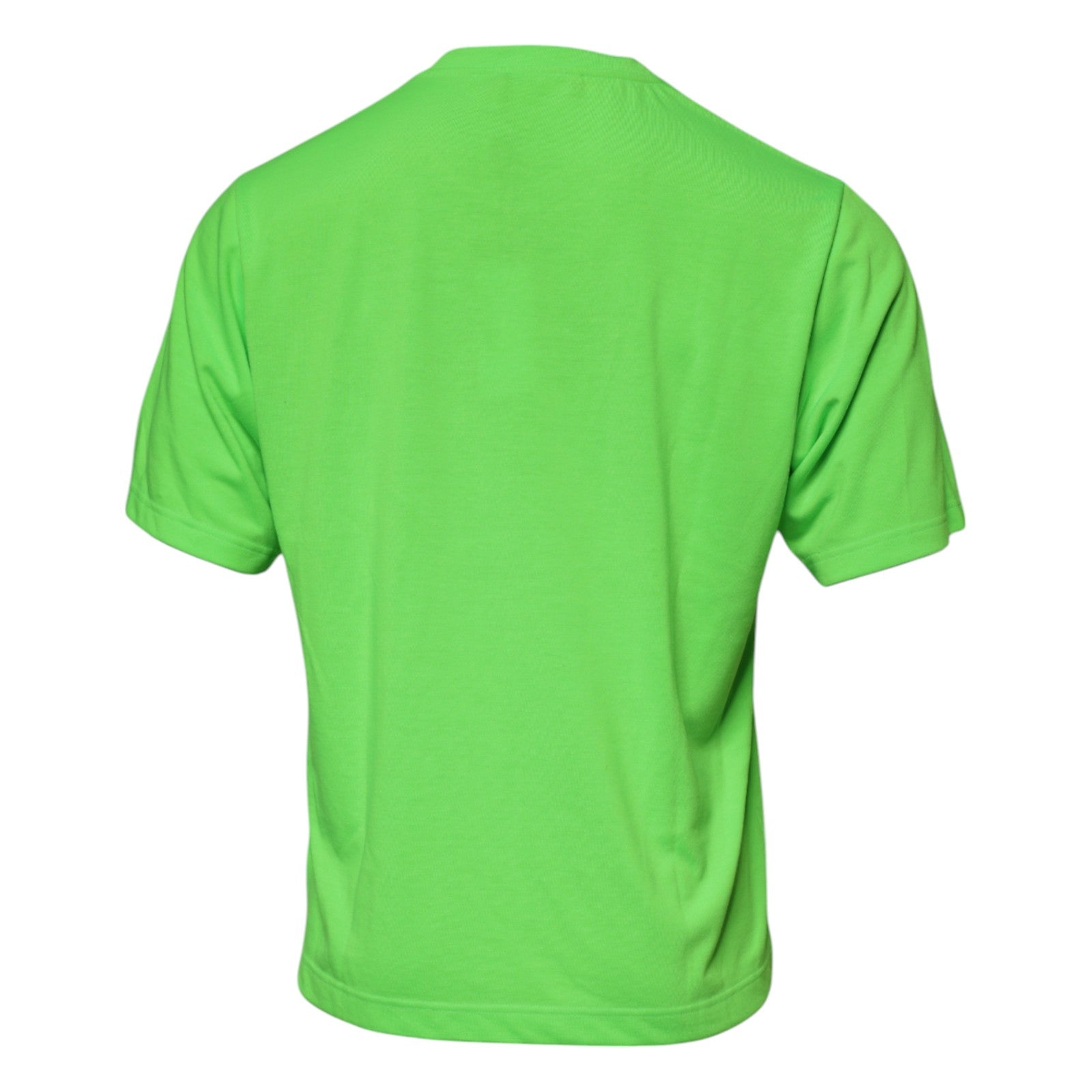 Grünes T-Shirt aus Polyester mit Rundhalsausschnitt und Logo