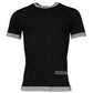 Schwarzes Herren-T-Shirt aus Baumwolle mit Rundhalsausschnitt und Logo
