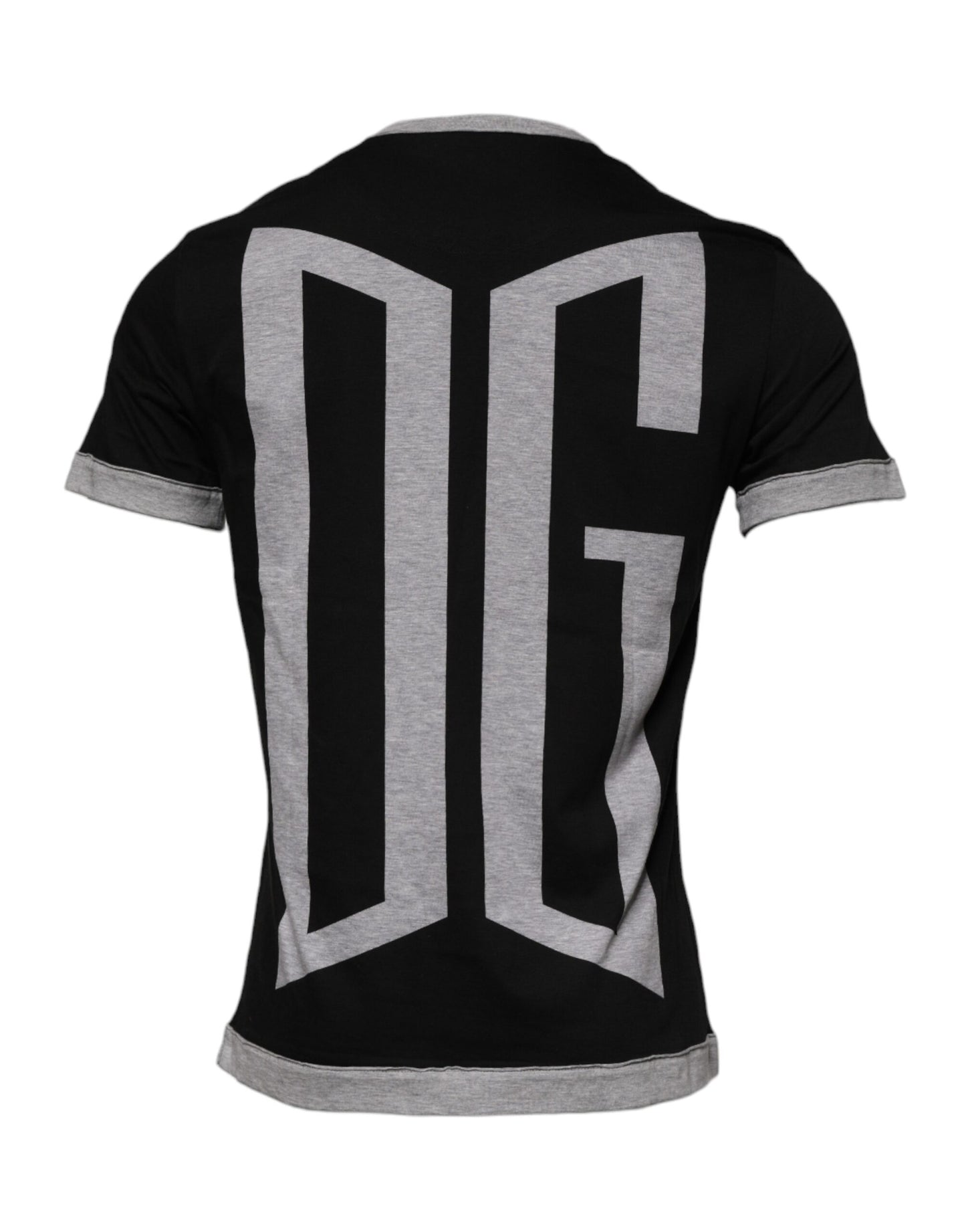 Schwarzes Herren-T-Shirt aus Baumwolle mit Rundhalsausschnitt und Logo