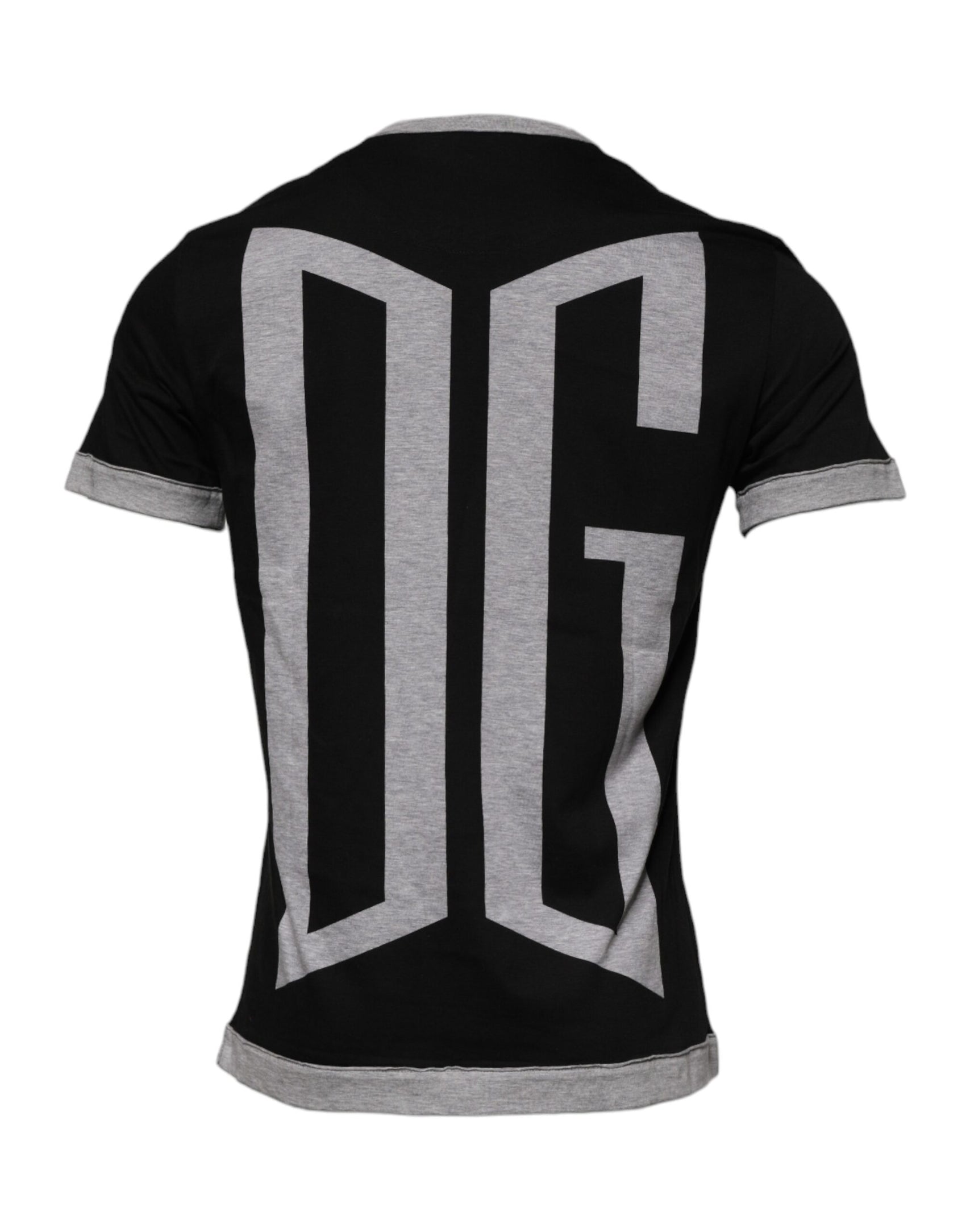 Schwarzes Herren-T-Shirt aus Baumwolle mit Rundhalsausschnitt und Logo