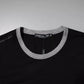 Schwarzes Herren-T-Shirt aus Baumwolle mit Rundhalsausschnitt und Logo