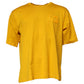 Dunkelgelbes Herren-T-Shirt aus Baumwolle mit Rundhalsausschnitt und Logo
