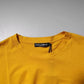 Dunkelgelbes Herren-T-Shirt aus Baumwolle mit Rundhalsausschnitt und Logo