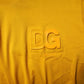Dunkelgelbes Herren-T-Shirt aus Baumwolle mit Rundhalsausschnitt und Logo