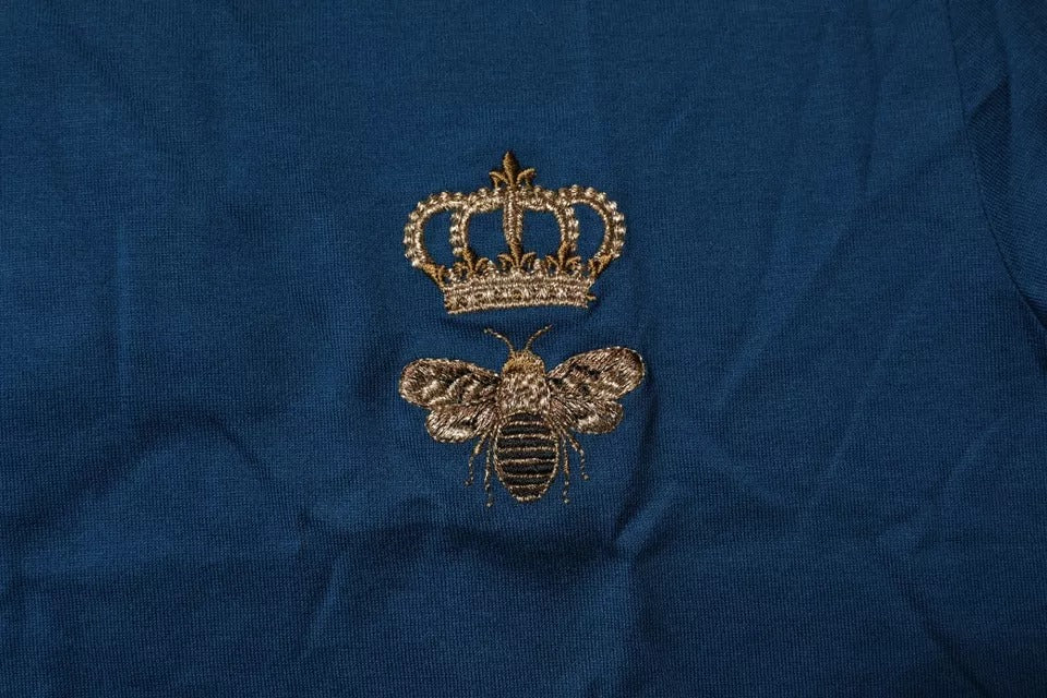Blue Crown Bee Cotton Herren T-Shirt mit Rundhalsausschnitt
