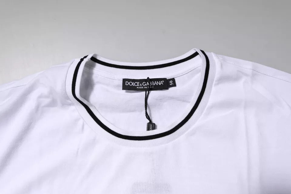 Weißes Kurzarm-T-Shirt mit Herz-Jesu-Motiv