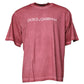 Rosafarbenes Baumwoll-T-Shirt mit Rundhalsausschnitt und Logo-Print