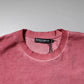 Rosafarbenes Baumwoll-T-Shirt mit Rundhalsausschnitt und Logo-Print