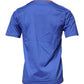 Blaues Baumwoll-T-Shirt mit Rundhalsausschnitt und grafischem Print