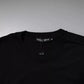Schwarzes Baumwoll-T-Shirt mit Rundhalsausschnitt und Logo-Patch