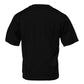 Schwarzes Baumwoll-T-Shirt mit Rundhalsausschnitt und Logo-Patch