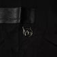 Schwarzes Baumwoll-T-Shirt mit Rundhalsausschnitt und Logo-Patch