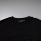 Schwarzes Baumwoll-T-Shirt mit Rundhalsausschnitt und Logo-Patch