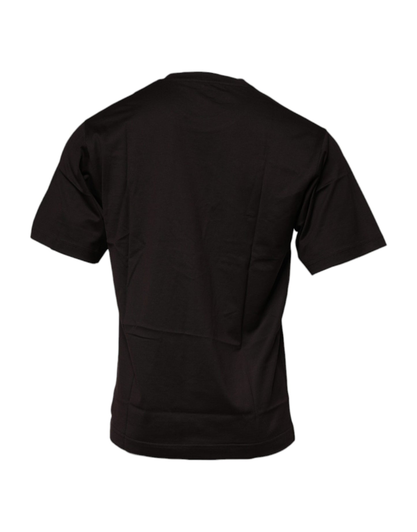 Dunkelbraunes T-Shirt aus Baumwolle mit Rundhalsausschnitt und Logo