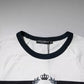 T-shirt girocollo da uomo in cotone con stampa logo bianco